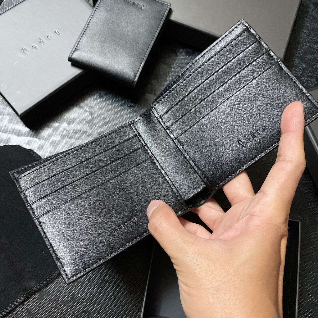 Ví ngắn nam 2 sọc đứng logo tròn - V389