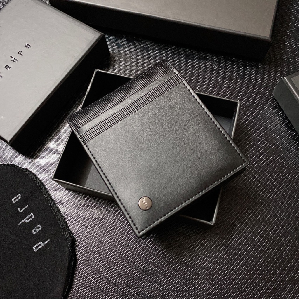 Ví ngắn nam 2 sọc đứng logo tròn - V389