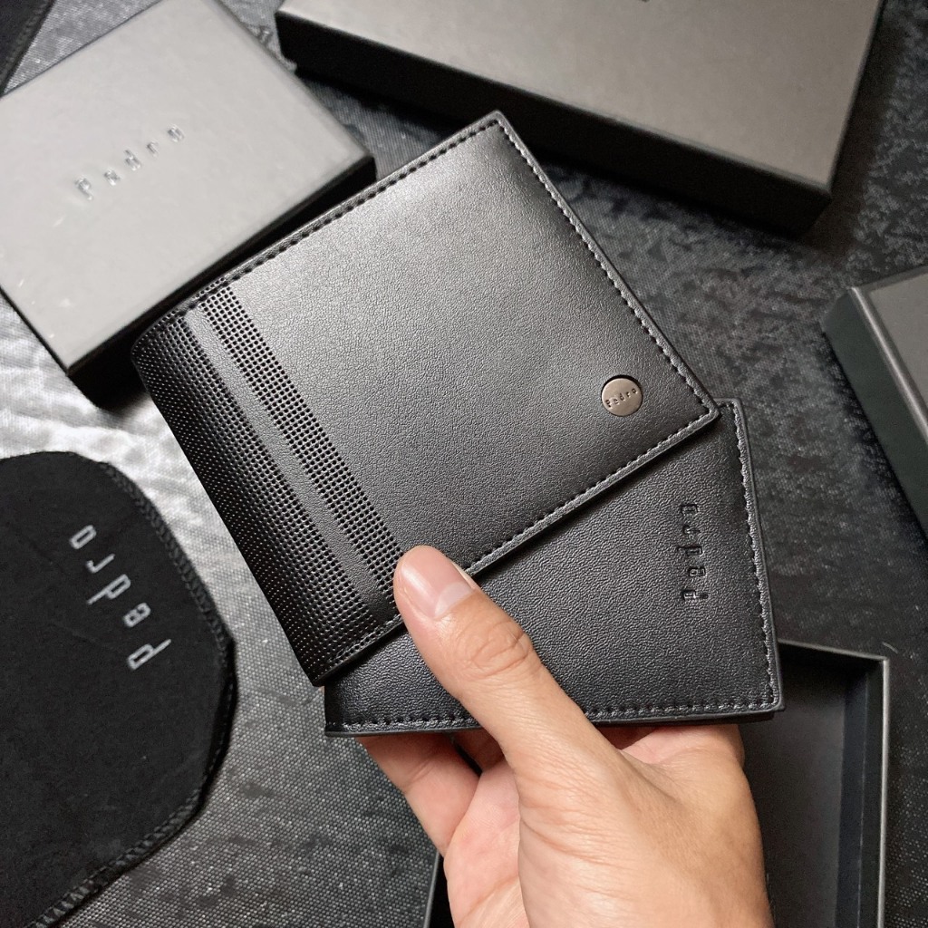 Ví ngắn nam 2 sọc đứng logo tròn - V389