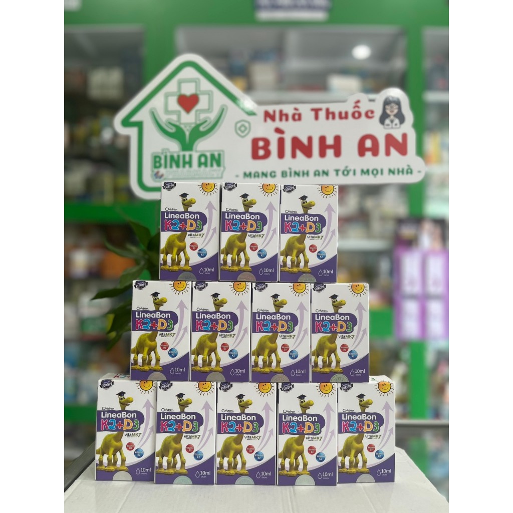 Lineabone D3K2 - Bổ sung vitamin giúp bé hấp thu tốt canxi, bé cao lớn, giảm quấy khóc về đêm - 10ml - NT Bình An