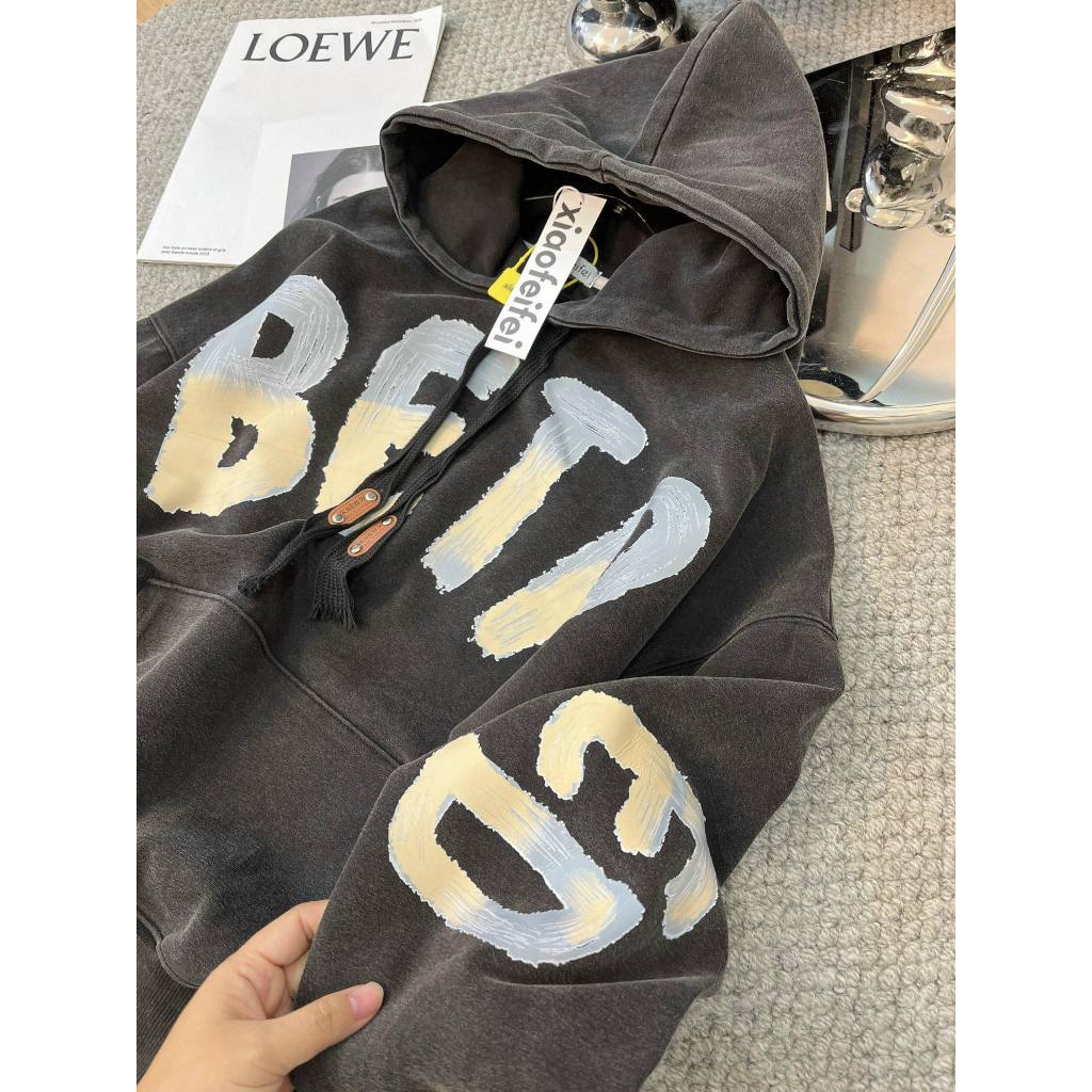 ÁO NỈ HOODIE KHÓI LOANG CHỮ NGỰC FREESIZE HÀNG QC