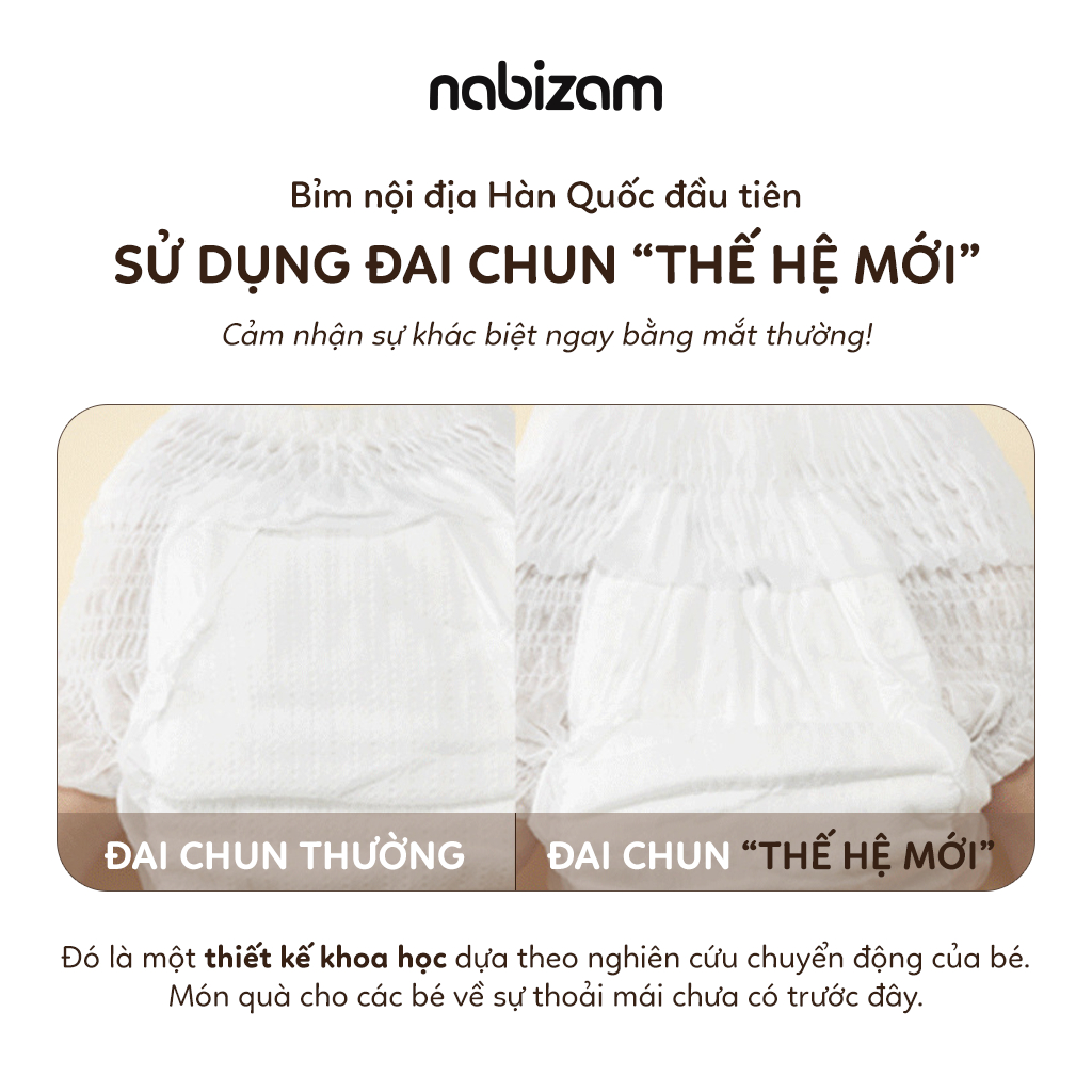 Tã/Bỉm Đêm NABIZAM Signature Nội Địa Hàn, Mềm Mại, Siêu Thấm Hút Size L30/XL26/2XL22/3XL20 Cho Bé 8-25kg