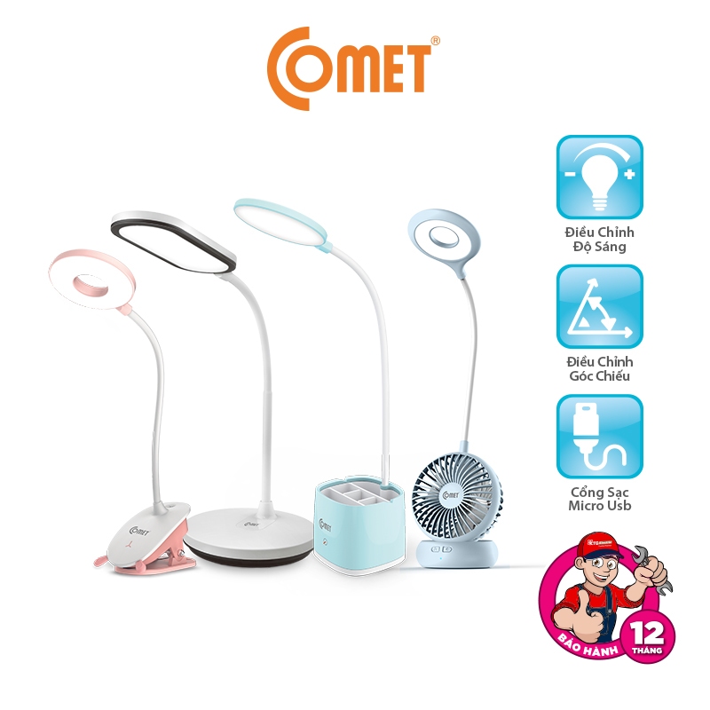 Đèn Bàn Sạc Led Comet Tuổi Thọ Cao, Bảo Hành 12 Tháng, Lỗi 1 Đổi 1 Trong 6 Tháng