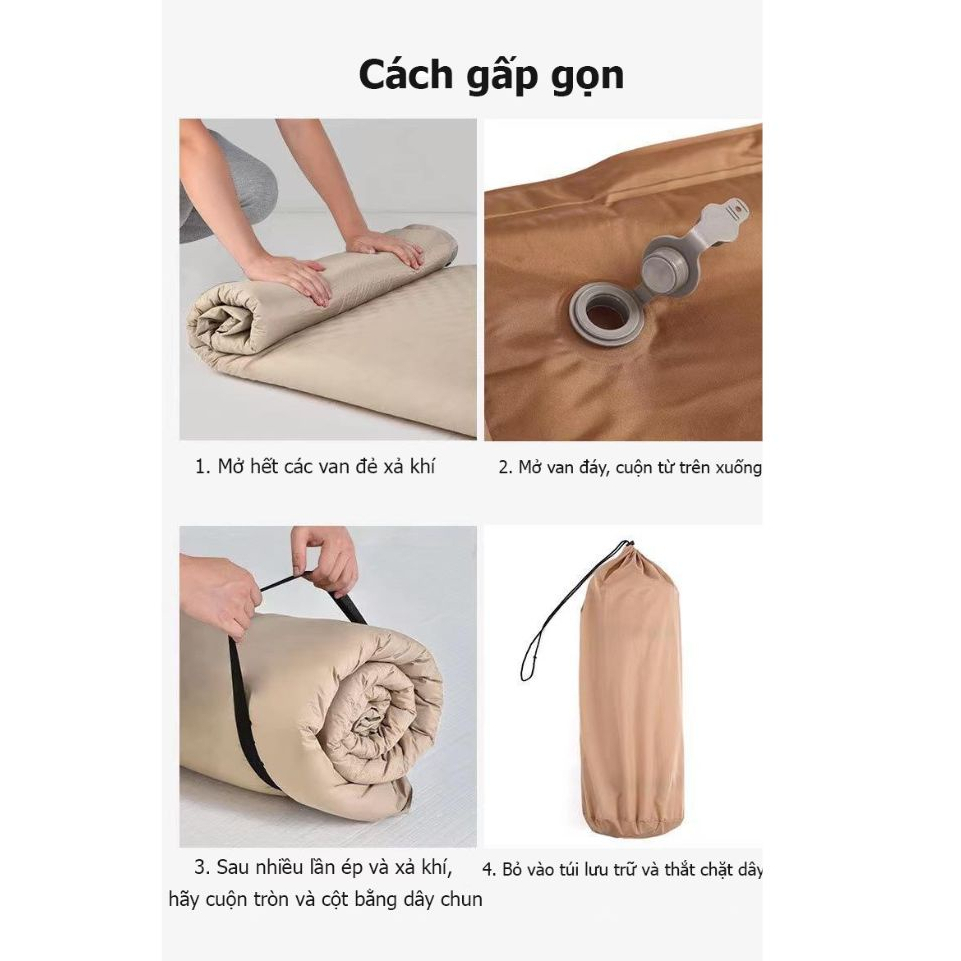 Đệm hơi dã ngoại MountainHiker tự phồng nệm hơi kèm gối tự bơm hơi