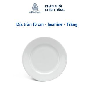 Dĩa tròn 15 cm - jasmine - trắng - gốm sứ cao cấp minh long i