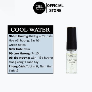 Nước hoa nam cao cấp  chính hãng CIEL Parfum DO COOL WATER Edp phong cách Tươi mát, Nam tính, Tinh tế