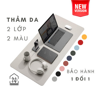 Thảm Lót Chuột Cỡ Lớn 2 Mặt 2 Màu Chất Liệu Da PU Nhiều Kích Cỡ Lót Bàn Phím Dày Dặn