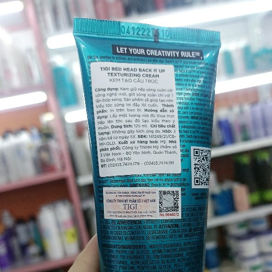 Kem Giữ Nếp Sóng Xoăn  Back It Up Texturizing Cream Tigi Bed Head 125ml