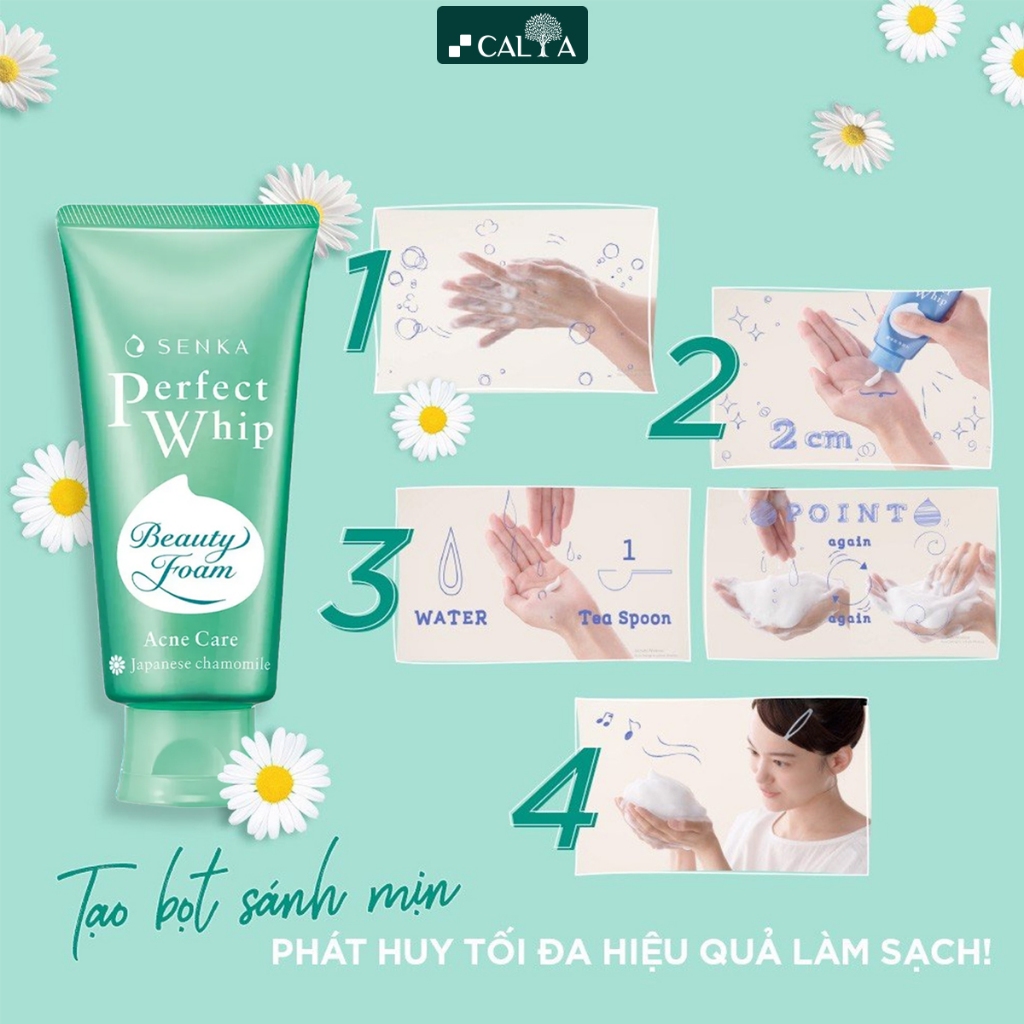 Sữa Rửa Mặt Senka Dưỡng Trắng, Cấp Ẩm Cho Da, Chống Lão Hóa, Ngừa Mụn - Senka Perfect Whip Beauty Foam 100g/120g