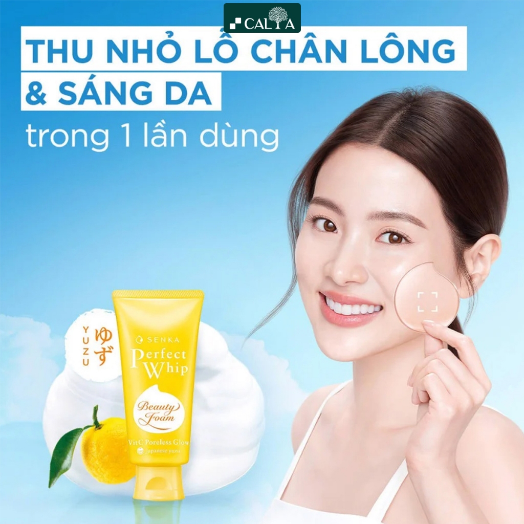 Sữa Rửa Mặt Senka Dưỡng Trắng, Cấp Ẩm Cho Da, Chống Lão Hóa, Ngừa Mụn - Senka Perfect Whip Beauty Foam 100g/120g