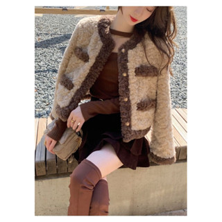 Áo Khoác Lông Thỏ💓FREESHIP💓Áo Lông Dáng Ngắn Cúc Đồng Siêu Đẹp Cho Nữ