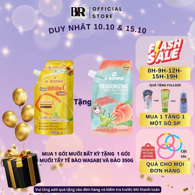 HOT COMBO Muối Tắm Sữa Spa A Bonne 350g (Có Vòi)