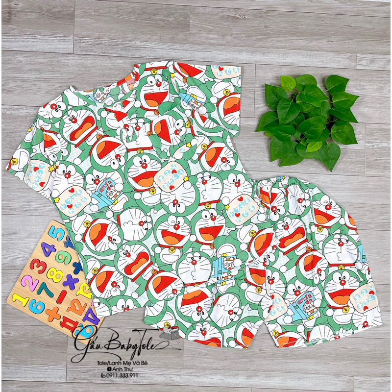 (Size 17:55-60kg) Đồ bộ tole/lanh bé trai tay ngắn quấn đùi GAUBABYTOLE, ít nhăn, ít rút thích hợp cho bé