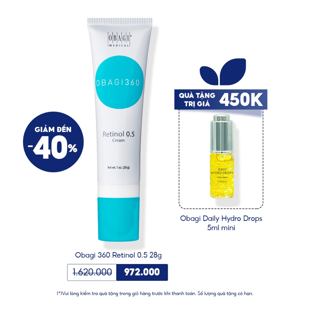 Kem Dưỡng Obagi 360 Retinol 0.5 28g - Chống Lão Hóa, Ngừa Mụn