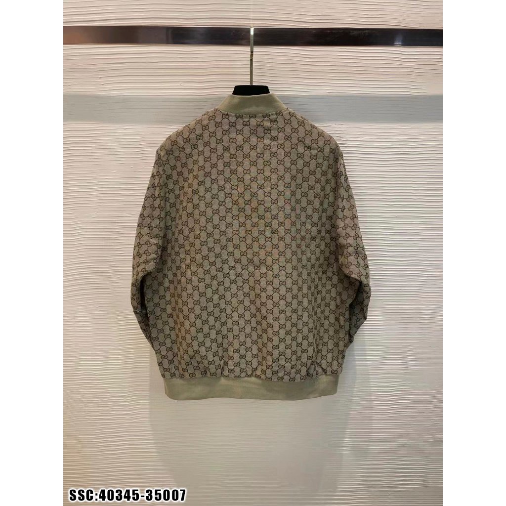 🔥Hot🔥Áo khoác bomber Gucci monogram logo thêu bo cổ hot trend Nam nữ Thu Đông 2023