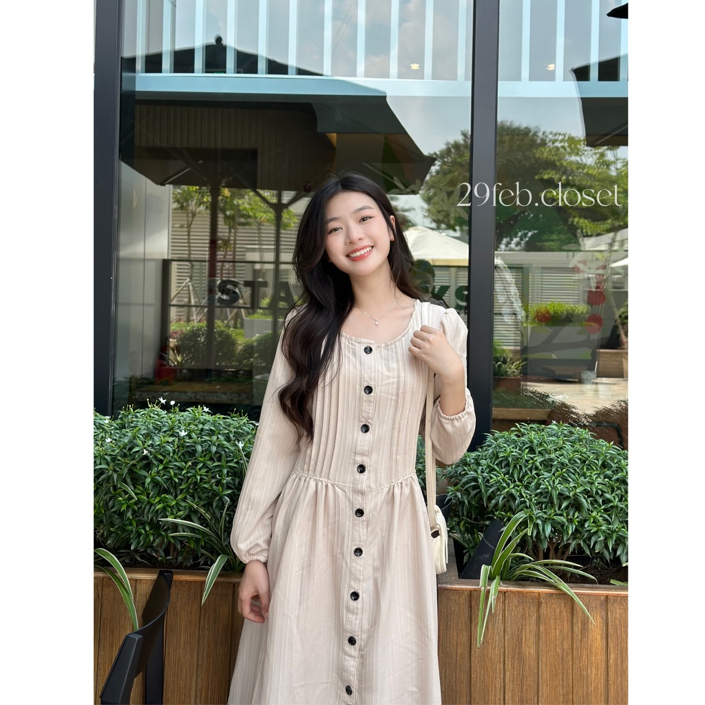 Váy Xinh Babydoll Xếp Ly 29feb.closet Dài Tay Dáng Suông Xòe Nhẹ Nhàng Nữ Tính Nhẹ Nhàng - V152