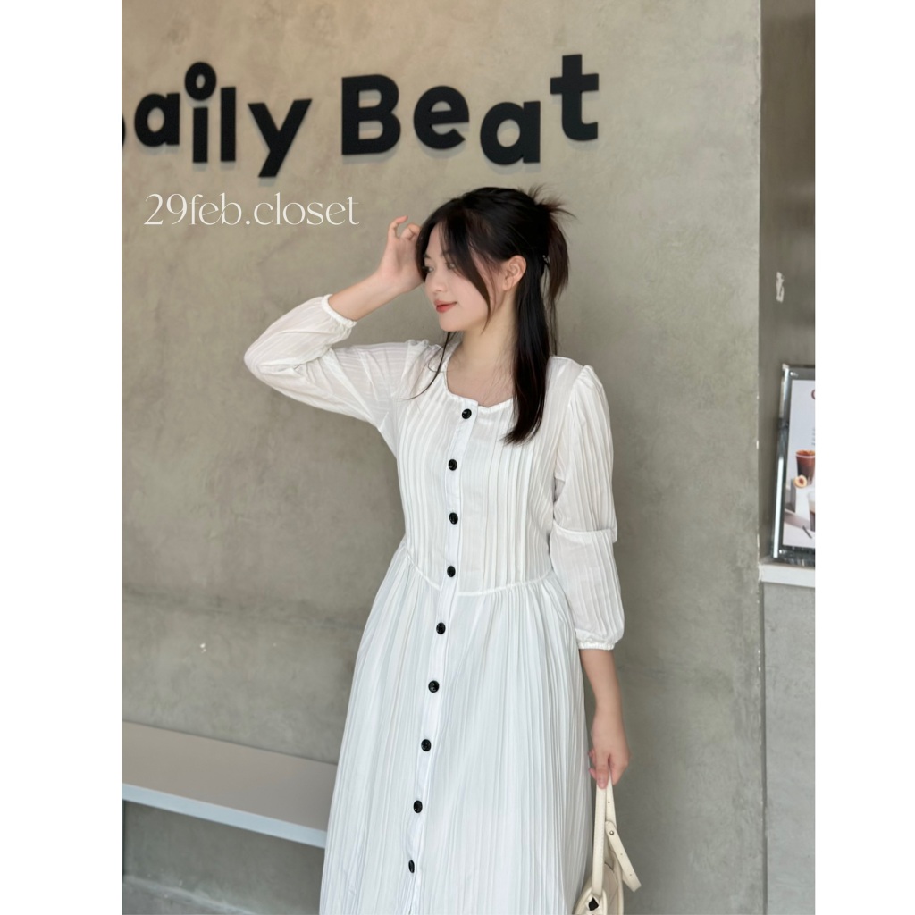 Váy Xinh Babydoll Xếp Ly 29feb.closet Dài Tay Dáng Suông Xòe Nhẹ Nhàng Nữ Tính Nhẹ Nhàng - V152