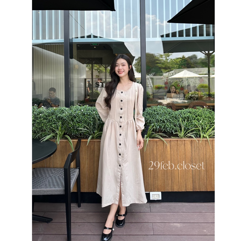 Váy Xinh Babydoll Xếp Ly 29feb.closet Dài Tay Dáng Suông Xòe Nhẹ Nhàng Nữ Tính Nhẹ Nhàng - V152