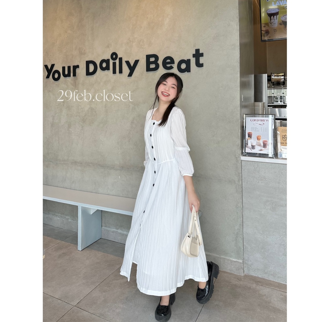 Váy Xinh Babydoll Xếp Ly 29feb.closet Dài Tay Dáng Suông Xòe Nhẹ Nhàng Nữ Tính Nhẹ Nhàng - V152