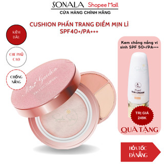 Bộ trang điểm phấn nước CUSHION SPF43+ PA+++MINIGARDEN 8g makeup che khuyết điểm chống nắng kiềm dầu lên tone tự nhiên