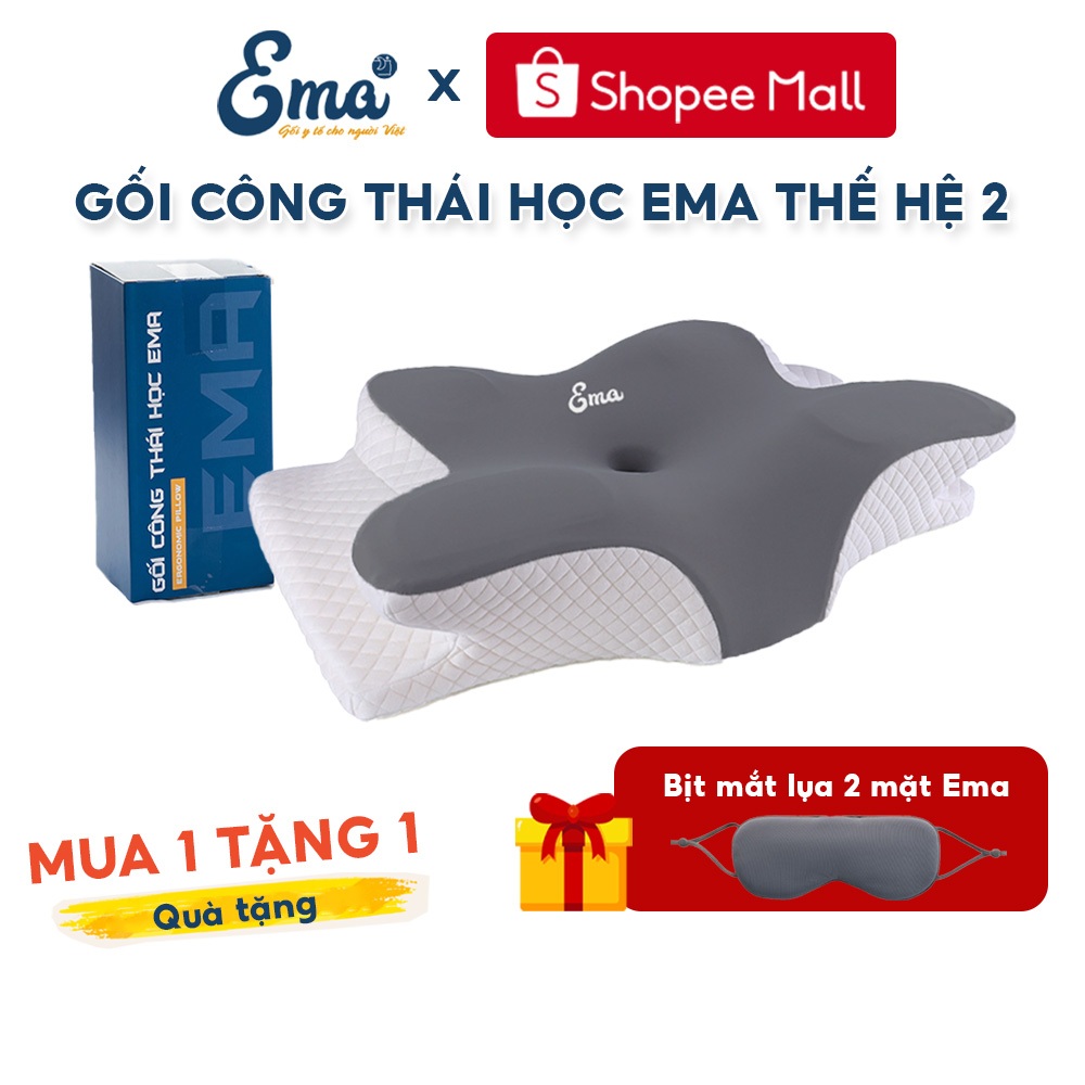 Gối công thái học EMA thế hệ thứ 2 - Chống đau cổ vai ngáy, chống ngủ ngáy, hỗ trợ ngủ nhanh