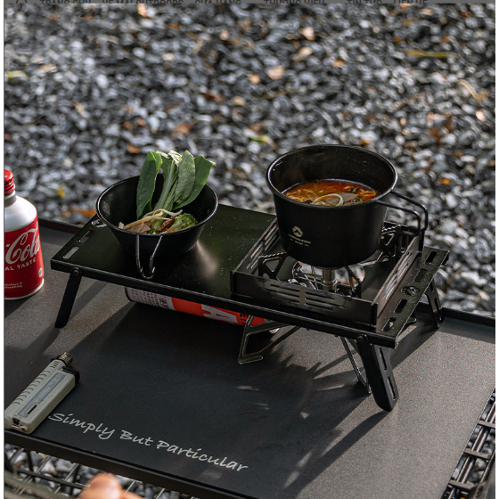 Bàn bếp gas cắm trại thép không gỉ mạ titanium đen Campingmoon BKSK-310/ BKSK-310CP