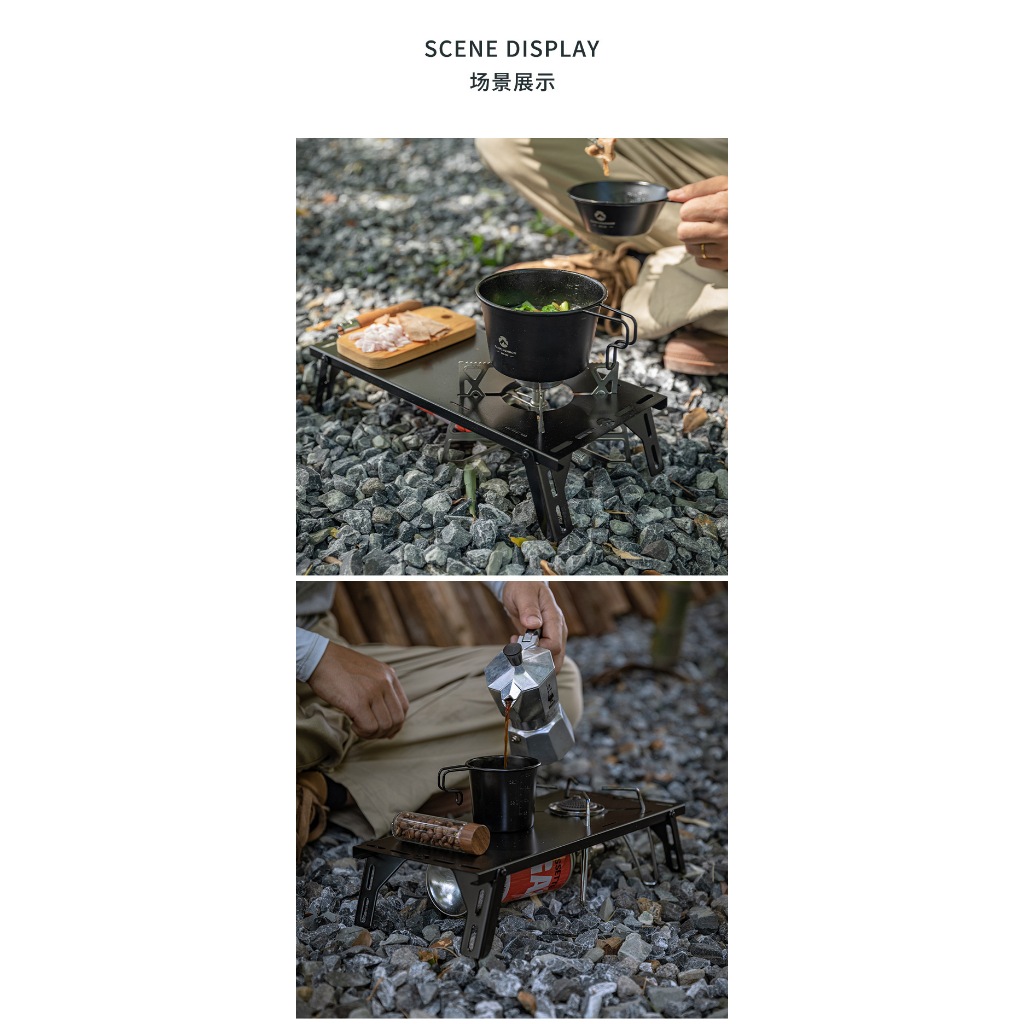 Bàn bếp gas cắm trại thép không gỉ mạ titanium đen Campingmoon BKSK-310/ BKSK-310CP