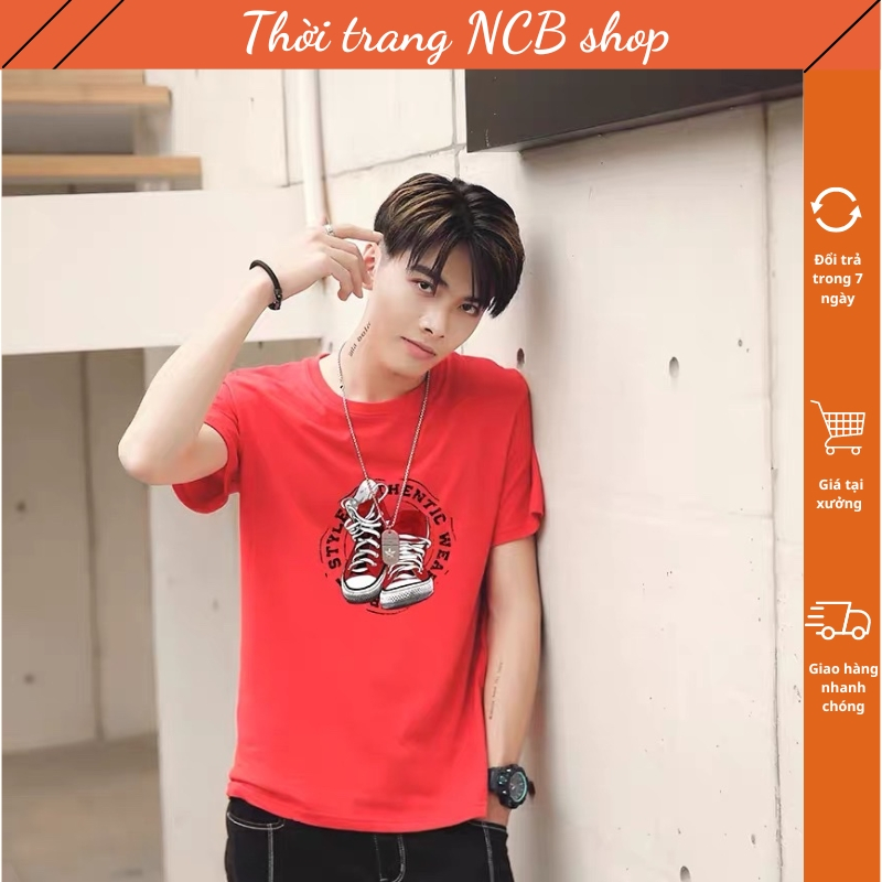 Áo phông nam, áo thun nam in hình đôi giày đẹp , thể hiện sự cá tính của bản thân