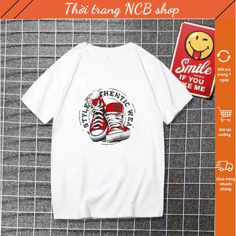 Áo phông nam, áo thun nam in hình đôi giày đẹp , thể hiện sự cá tính của bản thân