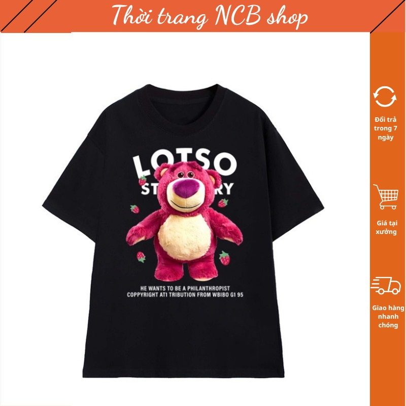 Áo phông nữ , áo thun nữ in hình gấu đẹp , chất vải cotton co giãn 4 chiều thoáng mát