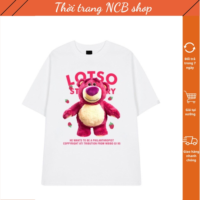 Áo phông nữ , áo thun nữ in hình gấu đẹp , chất vải cotton co giãn 4 chiều thoáng mát