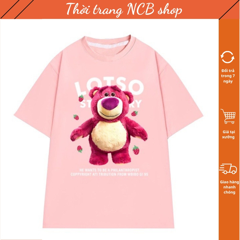 Áo phông nữ , áo thun nữ in hình gấu đẹp , chất vải cotton co giãn 4 chiều thoáng mát