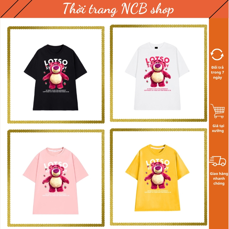 Áo phông nữ , áo thun nữ in hình gấu đẹp , chất vải cotton co giãn 4 chiều thoáng mát