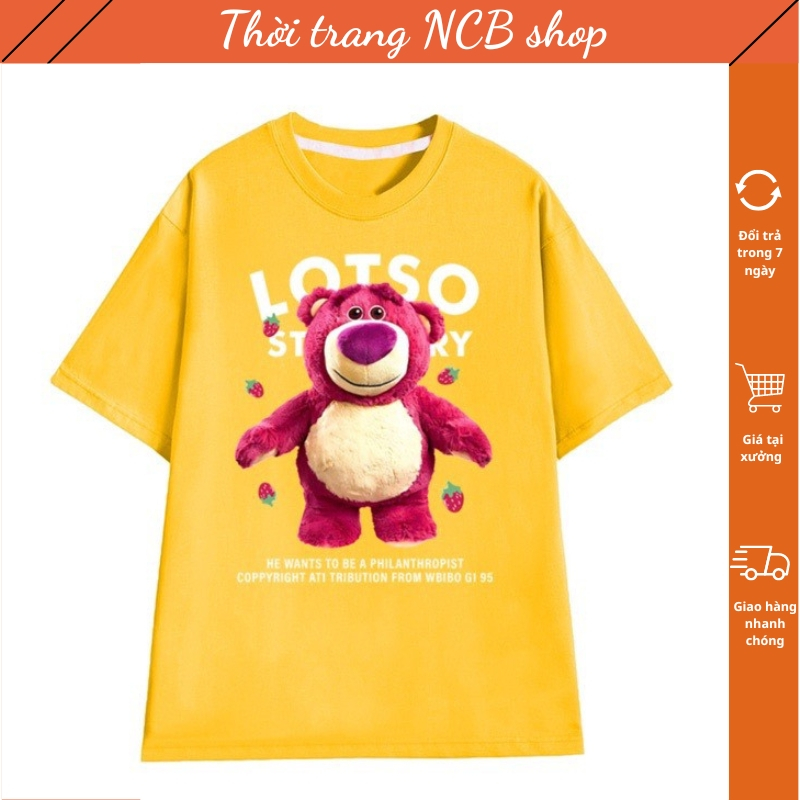 Áo phông nữ , áo thun nữ in hình gấu đẹp , chất vải cotton co giãn 4 chiều thoáng mát