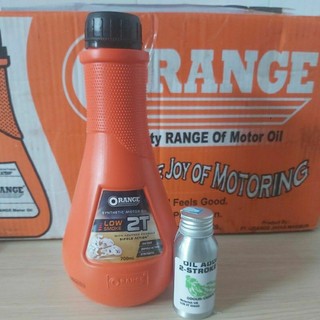 Nhớt thơm 2 thì orange 700ml và phụ gia 50ml cao cấp cho xe xipo mùi dâu tây, singum, bò cụng