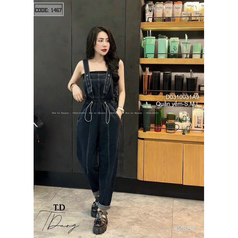 Yếm jean dài cực xinh xắn