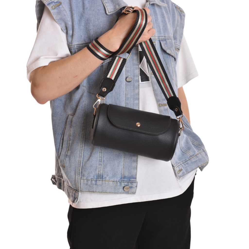 Túi Xách Nam Nữ Hình Trụ Phong Cách Retro, Túi Trụ Đứng, Túi Bao Tử Đeo Chéo Unisex