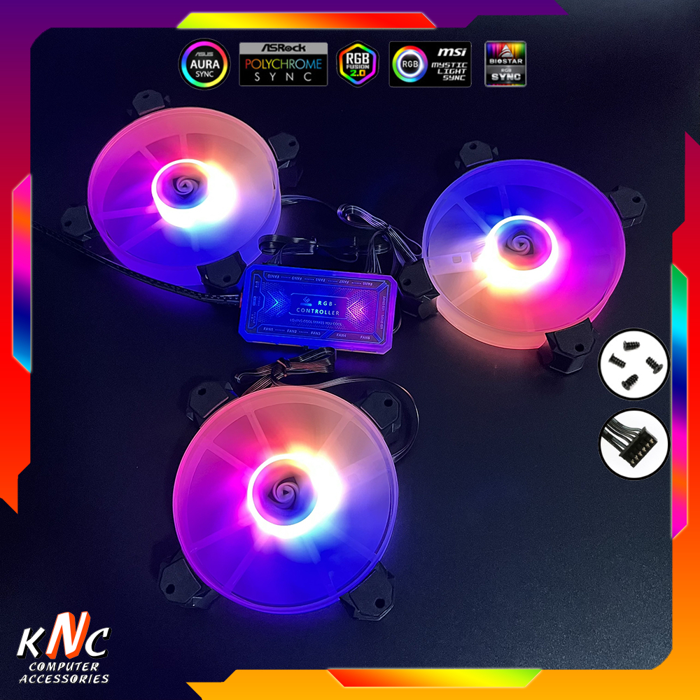 (bán sỉ) Set 5 Fan led RGB SKYCOOL thùng máy fan rgb (freeship 99k)