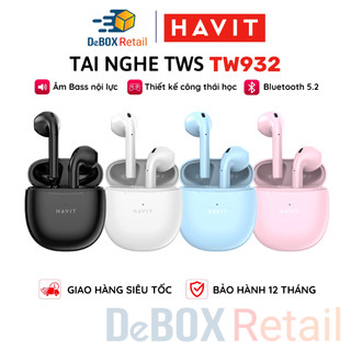  【GenZ Colorholic Tai Nghe Không Dây TWS HAVIT TW932 Bluetooth 5.2 Âm Bass Tăng Cường Driver 13mm - Hàng Chính Hãng 