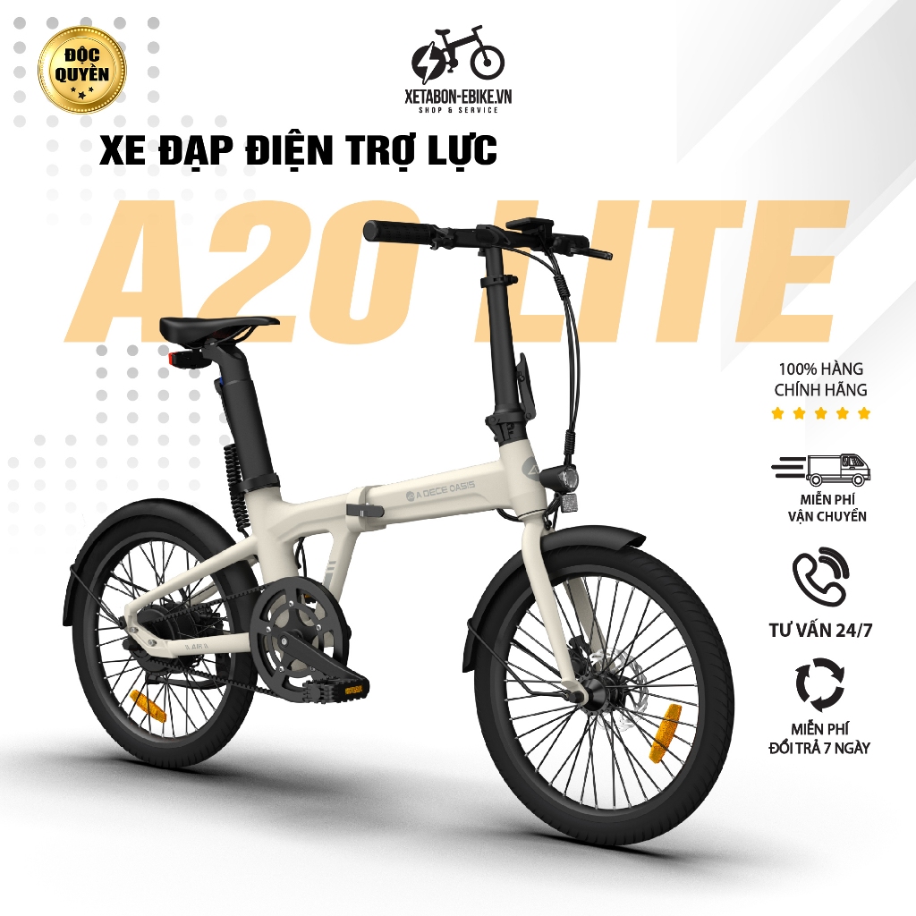 Xe Đạp Điện Trợ Lực ADO A20 Lite - Gấp Gọn - Bền bỉ - Tiện lợi Hàng chính hãng Bảo hành 1 đổi 1 12 tháng