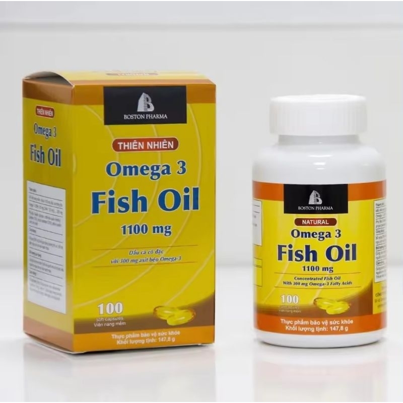 Viên Uống dầu cá Fish Oil OMEGA 3 1100mg BosTon hộp 100 viên