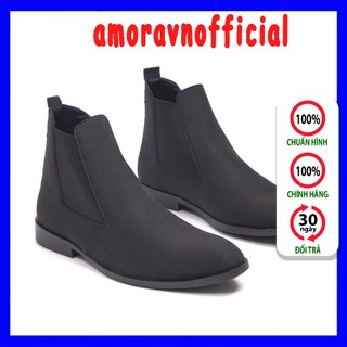 Giày Chelsea boots nam da lộn, cổ chun, đế khâu chắc chắn-CB548 đen buc sp12
