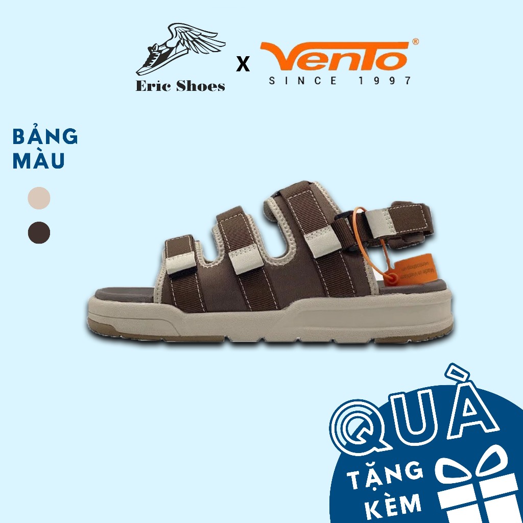 Sandal Vento chính hãng nam nữ SD-1001 Capella, Dép quai sau nam nữ 3 quai tháo rời đế bằng đi học