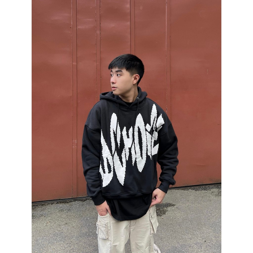 Áo Hoodie chui đầu chữ IN NGHIÊNG  form BOXY brand BAD CHOICES chất  nỉ cotton form unisex