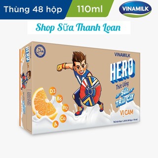 [HSD T11-2024] Thức Uống Sữa Trái Cây HERO VỊ CAM - Thùng 48 Hộp X 110ml.
