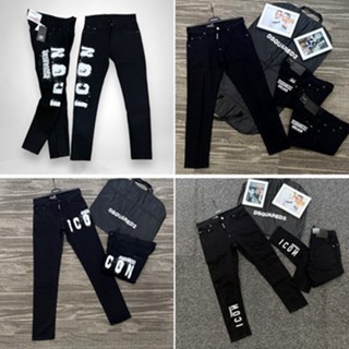 Quần Jean Nam DSQ2 Icon Đen Trơn Vẩy Sơn Quần Bò Xanh DSQ IION Phối Vẩy Sơn Màu Pha Bạc