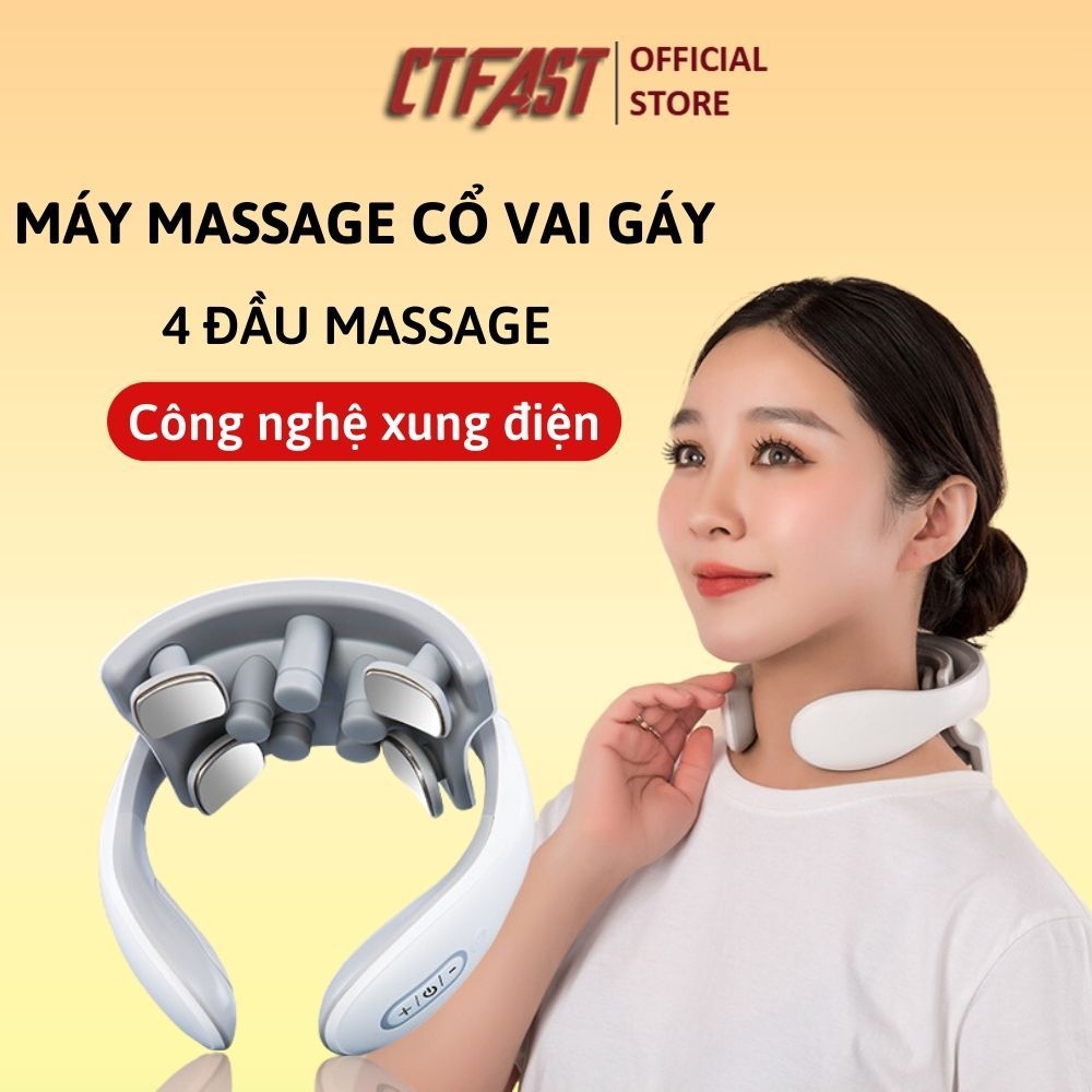 Máy massage cổ vai gáy CTFAST JT88, ứng dụng công nghệ xung điện 5 chế độ và 15 cường độ hỗ trợ giảm đau