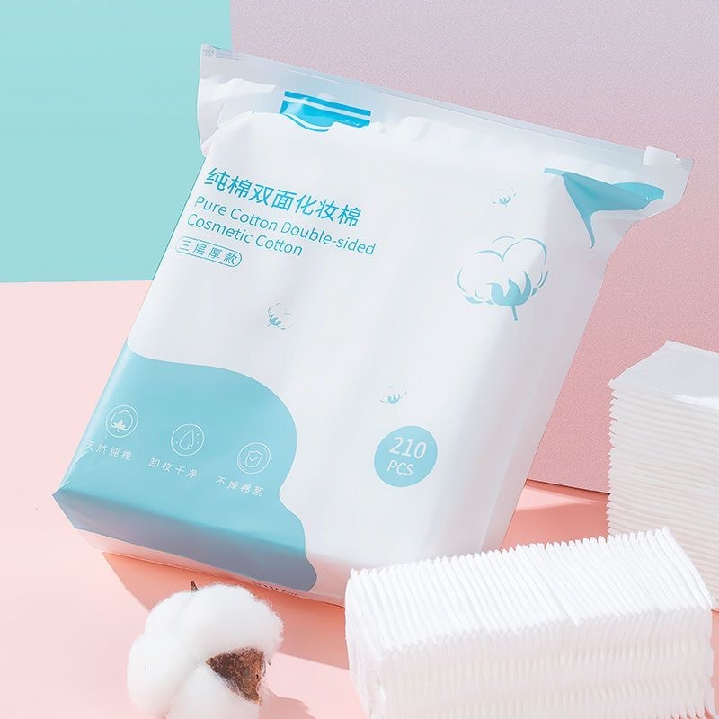 Bông tẩy trang Joycare gói 210 miếng mềm mịn, không xơ bông, không đau rát, 3 lớp dày dặn