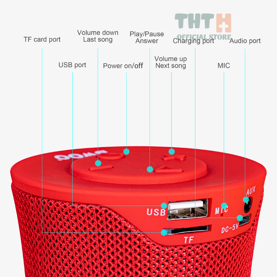 Loa BLUETOOTH BS56 âm thanh HIFI chính hãng ánh sáng theo nhạc RGB bảo hành 12 tháng