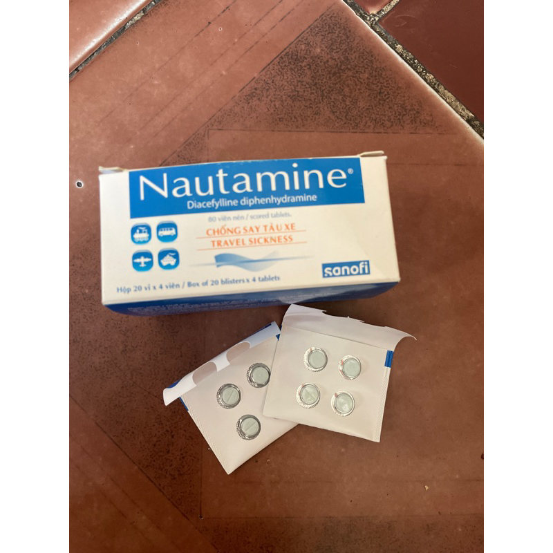 Nautamine say tàu xe vỉ 4 viên